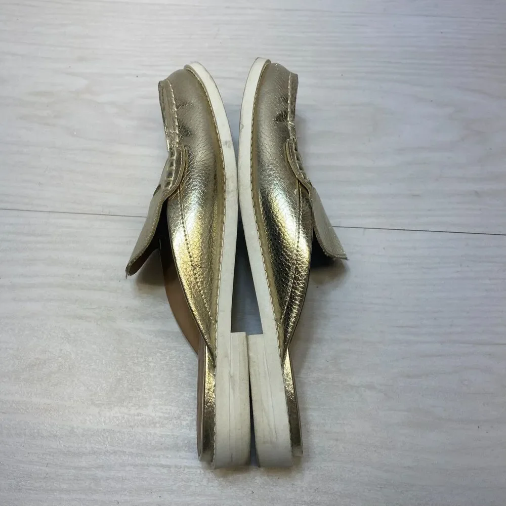 Aerosoles Sally Mule Slip On‎ Loafers Women's Size 9 M Metallic Gold Comfort